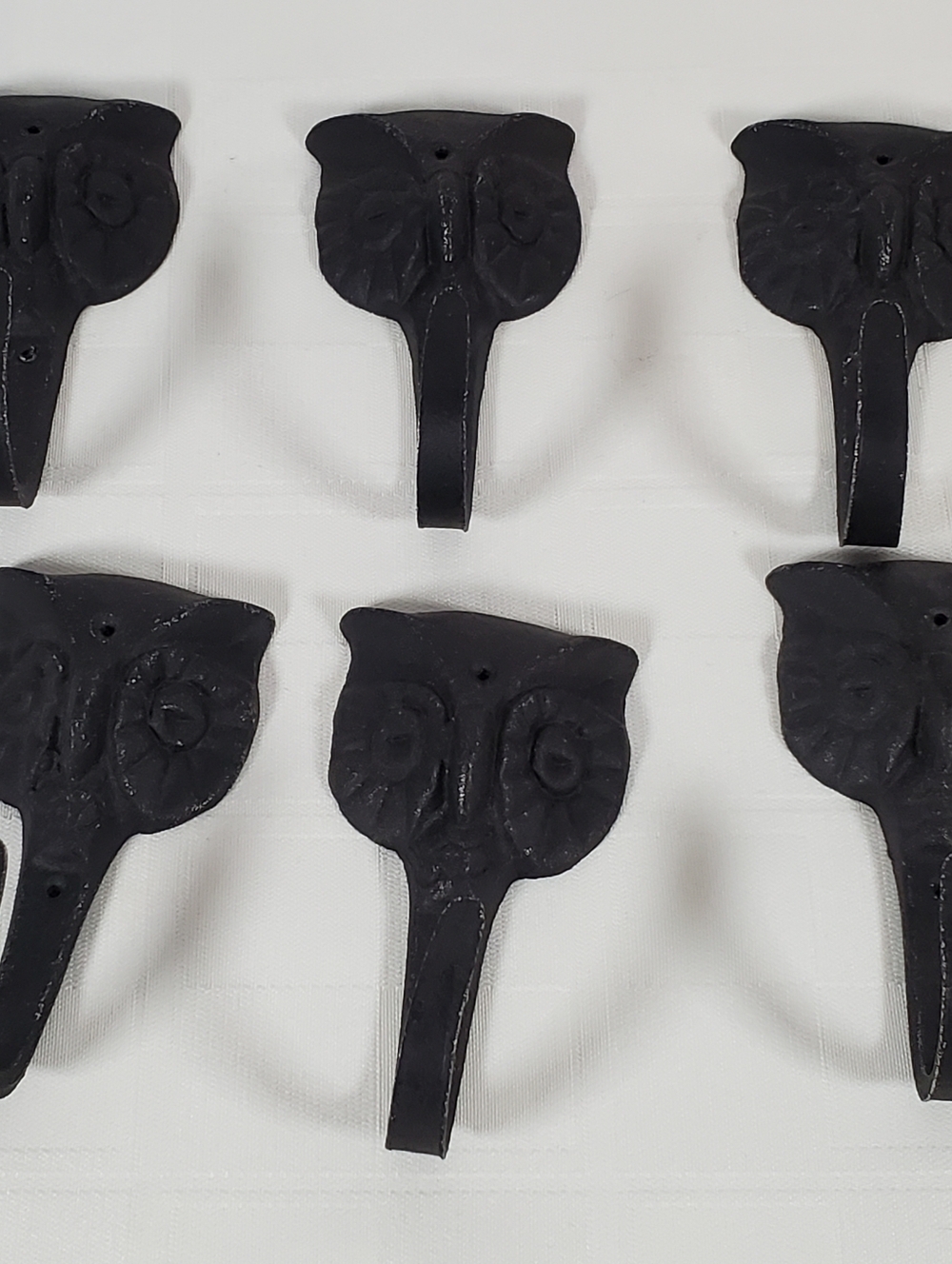 6 Cast Aluminum Owl Hooks